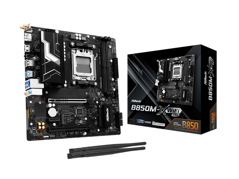 ASRock B850M-X WiFi R2.0 Mainboard - AMD B850 - AMD AM5 - DDR5 RAM - Micro-ATX