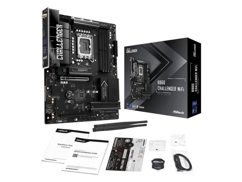 ASRock B860 Challenger WiFi Mainboard - Intel B860 - Intel LGA1851 - DDR5 RAM - ATX