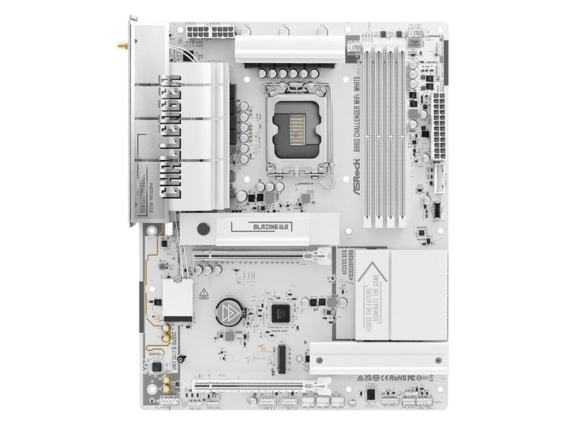 ASRock B860 Challenger WiFi White Mainboard - Intel B860 - Intel LGA1851 - DDR5 RAM - ATX
