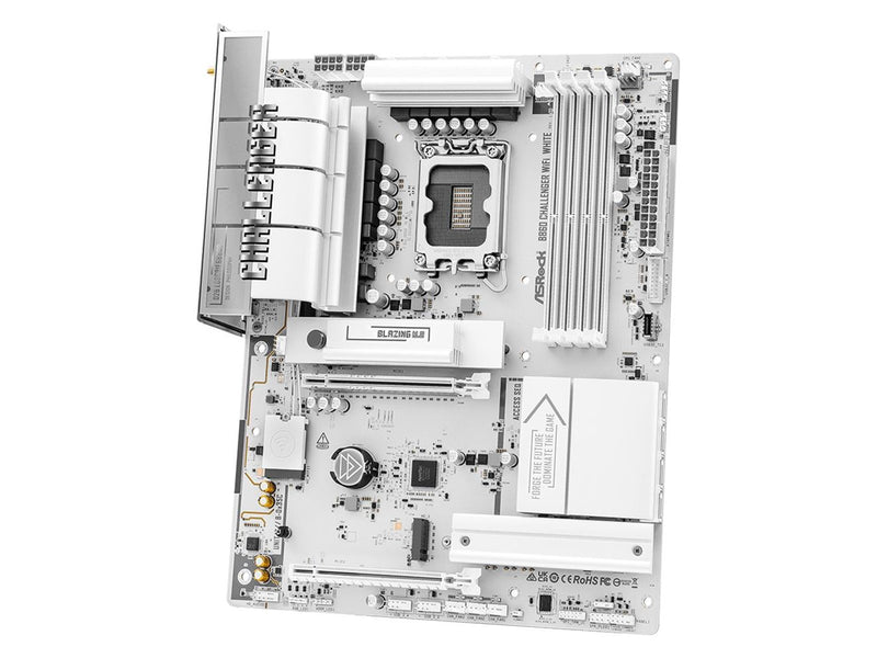 ASRock B860 Challenger WiFi White Mainboard - Intel B860 - Intel LGA1851 - DDR5 RAM - ATX