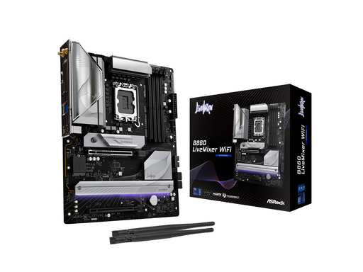 ASRock B860 LiveMixer WiFi Mainboard - Intel B860 - Intel LGA1851 - DDR5 RAM - ATX