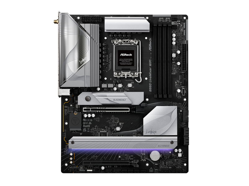 ASRock B860 LiveMixer WiFi Mainboard - Intel B860 - Intel LGA1851 - DDR5 RAM - ATX