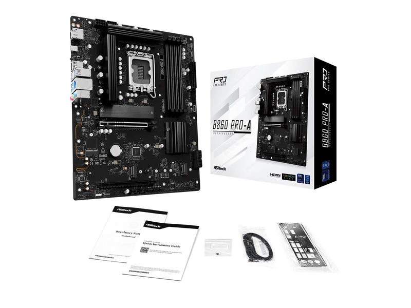 ASRock B860 Pro-A Mainboard - Intel B860 - Intel LGA1851 - DDR5 RAM - ATX