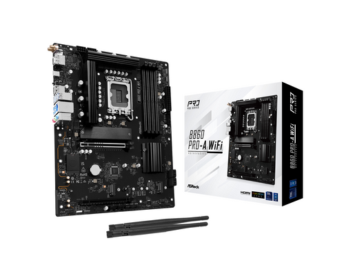 ASRock B860 Pro-A WiFi Mainboard - Intel B860 - Intel LGA1851 - DDR5 RAM - ATX