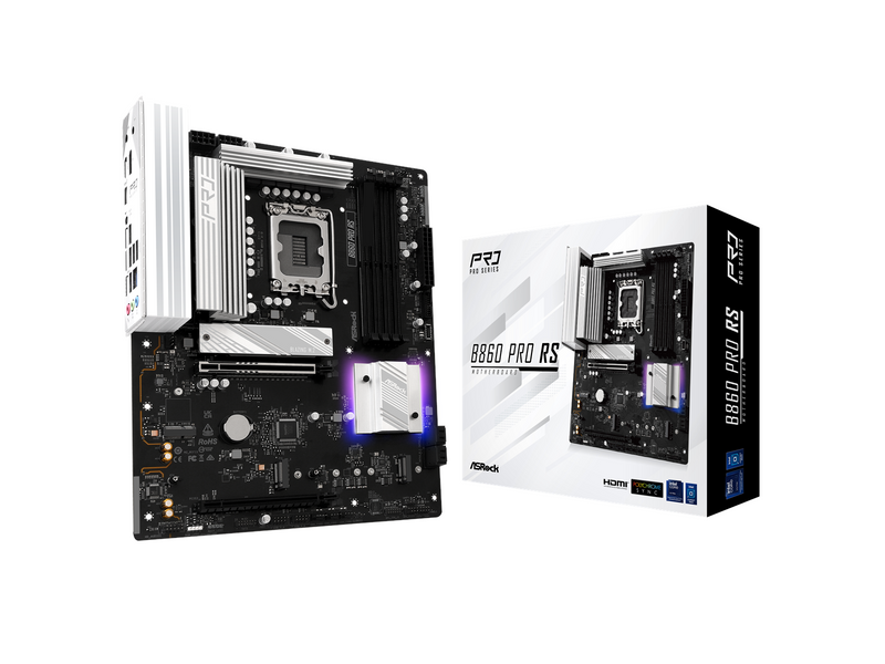 ASRock B860 Pro RS Mainboard - Intel B860 - Intel LGA1851 - DDR5 RAM - ATX