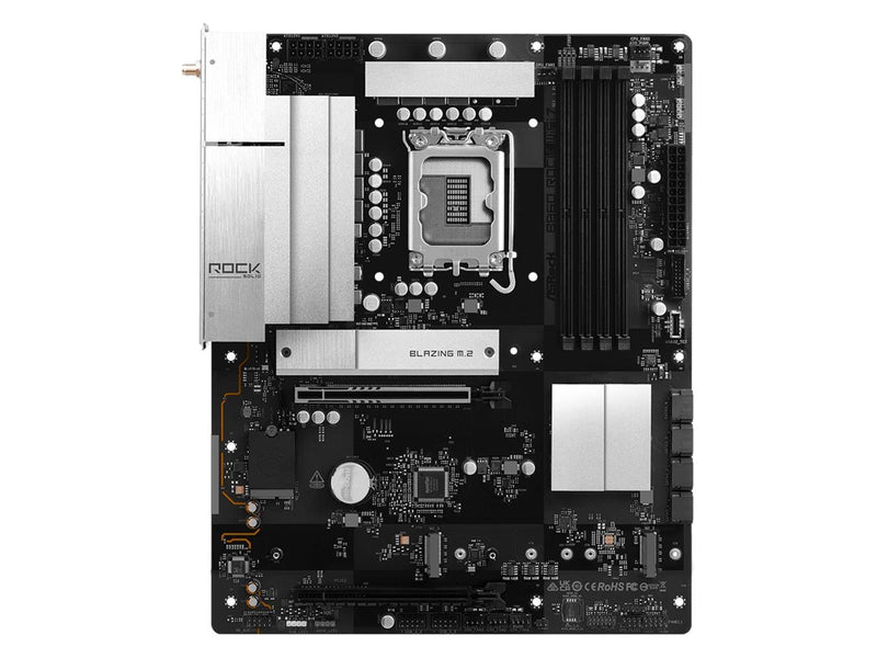 ASRock B860 Rock WiFi 7 Mainboard - Intel B860 - Intel LGA1851 - DDR5 RAM - ATX