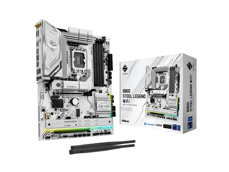 ASRock B860 Steel Legend WiFi Mainboard - Intel B860 - Intel LGA1851 - DDR5 RAM - ATX