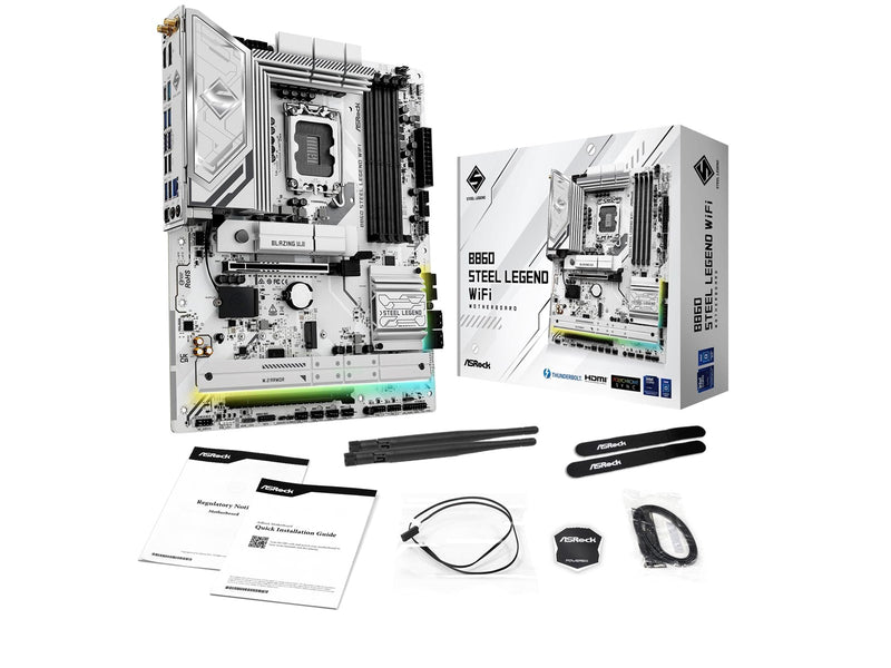 ASRock B860 Steel Legend WiFi Mainboard - Intel B860 - Intel LGA1851 - DDR5 RAM - ATX