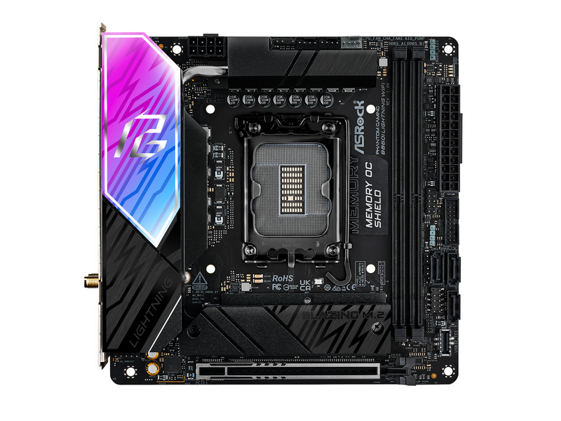 ASRock B860I Lightning WiFi Mainboard - Intel B860 - Intel LGA1851 - DDR5 RAM - Mini-ITX