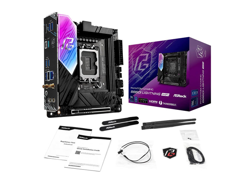 ASRock B860I Lightning WiFi Mainboard - Intel B860 - Intel LGA1851 - DDR5 RAM - Mini-ITX