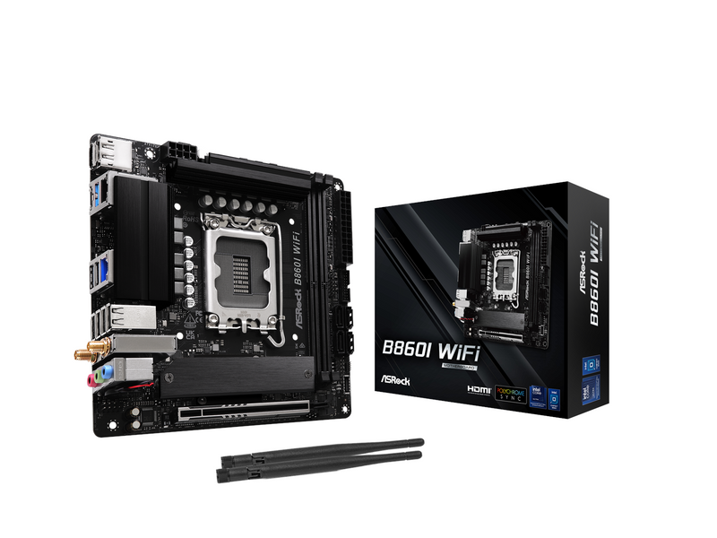 ASRock B860I WiFi Mainboard - Intel B860 - Intel LGA1851 - DDR5 RAM - Mini-ITX