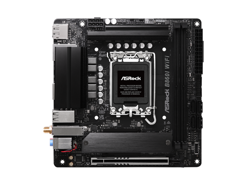 ASRock B860I WiFi Mainboard - Intel B860 - Intel LGA1851 - DDR5 RAM - Mini-ITX