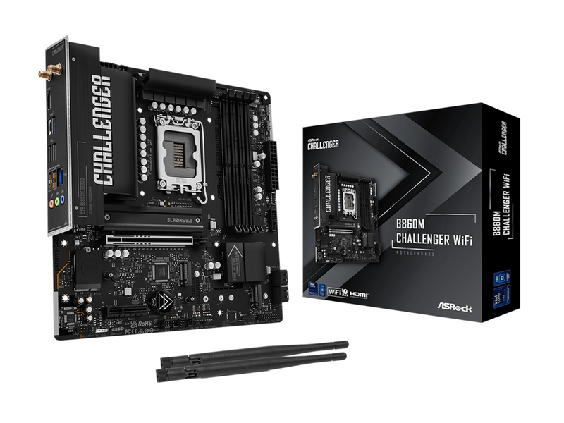 ASRock B860M Challenger WiFi Mainboard - Intel B860 - Intel LGA1851 - DDR5 RAM - Micro-ATX
