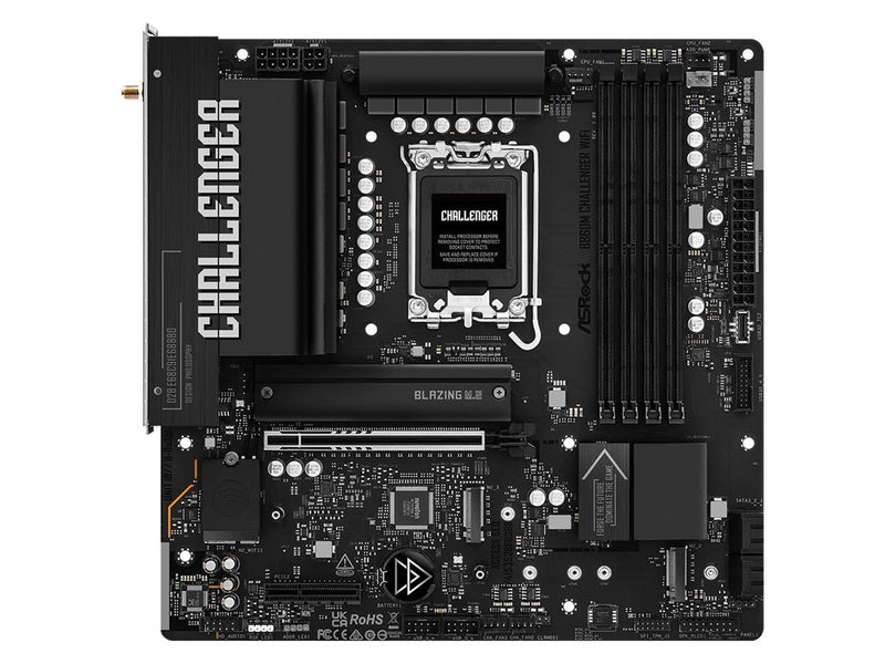 ASRock B860M Challenger WiFi Mainboard - Intel B860 - Intel LGA1851 - DDR5 RAM - Micro-ATX