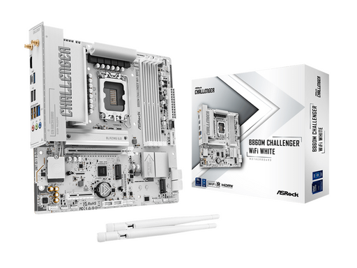 ASRock B860M Challenger WiFi White Mainboard - Intel B860 - Intel LGA1851 - DDR5 RAM - Micro-ATX