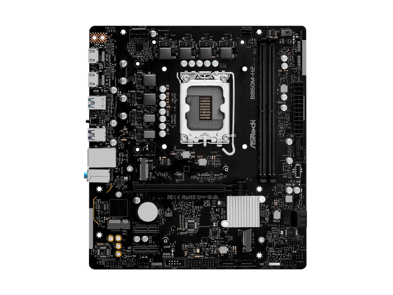 ASRock B860M-H2 Mainboard - Intel B860 - Intel LGA1851 - DDR5 RAM - Micro-ATX