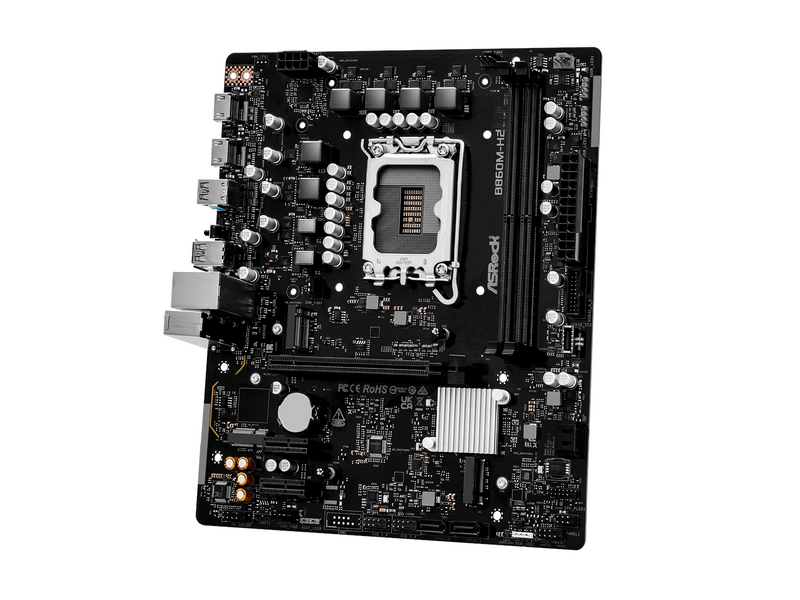 ASRock B860M-H2 Mainboard - Intel B860 - Intel LGA1851 - DDR5 RAM - Micro-ATX