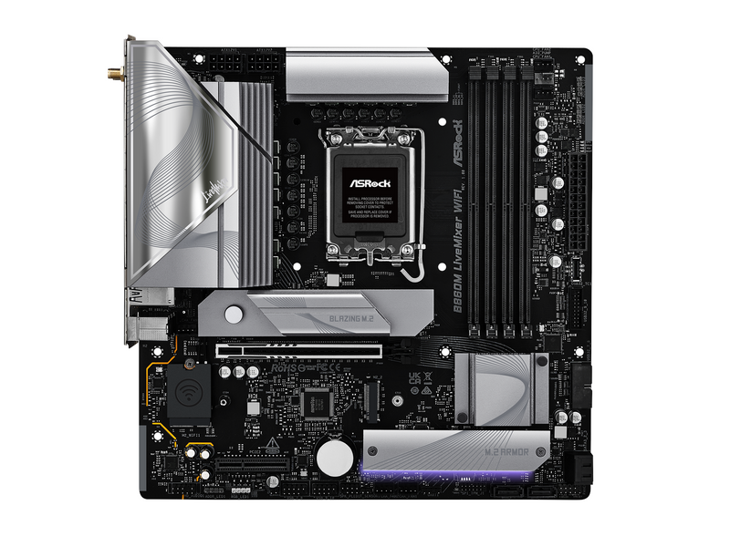 ASRock B860M LiveMixer WiFi Mainboard - Intel B860 - Intel LGA1851 - DDR5 RAM - Micro-ATX