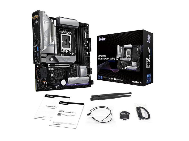ASRock B860M LiveMixer WiFi Mainboard - Intel B860 - Intel LGA1851 - DDR5 RAM - Micro-ATX
