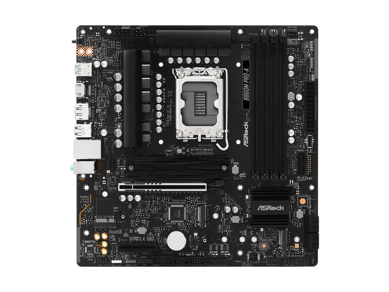 ASRock B860M Pro-A Mainboard - Intel B860 - Intel LGA1851 - DDR5 RAM - Micro-ATX