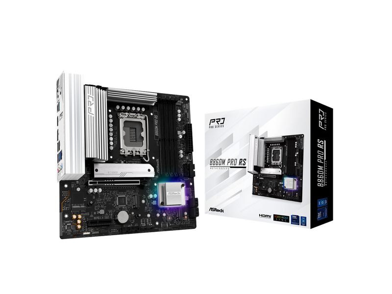 ASRock B860M Pro RS Mainboard - Intel B860 - Intel LGA1851 - DDR5 RAM - Micro-ATX