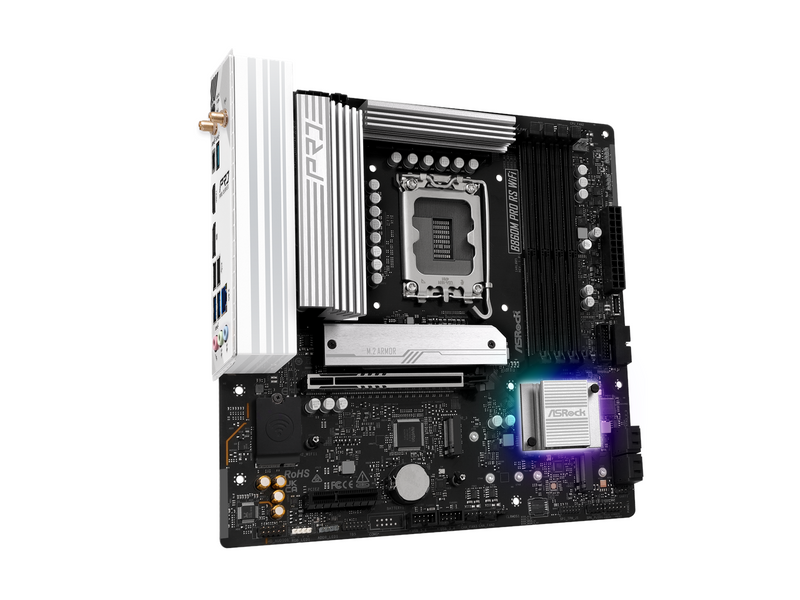 ASRock B860M Pro RS WiFi Mainboard - Intel B860 - Intel LGA1851 - DDR5 RAM - Micro-ATX