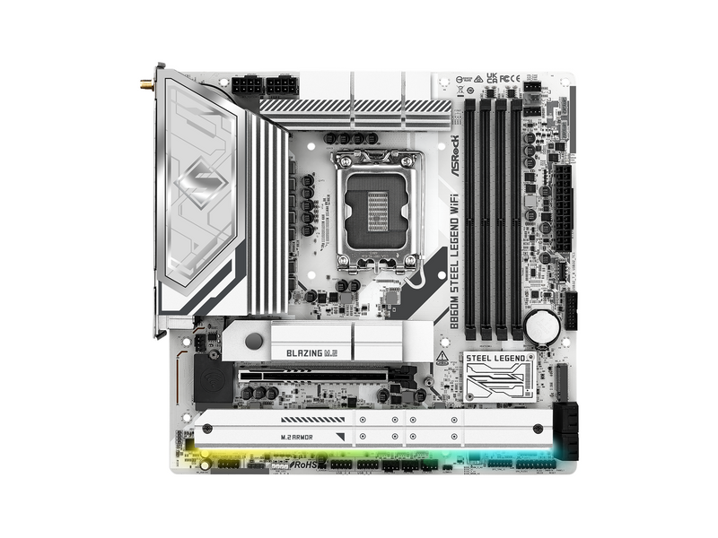 ASRock B860M Steel Legend WiFi Mainboard - Intel B860 - Intel LGA1851 - DDR5 RAM - Micro-ATX