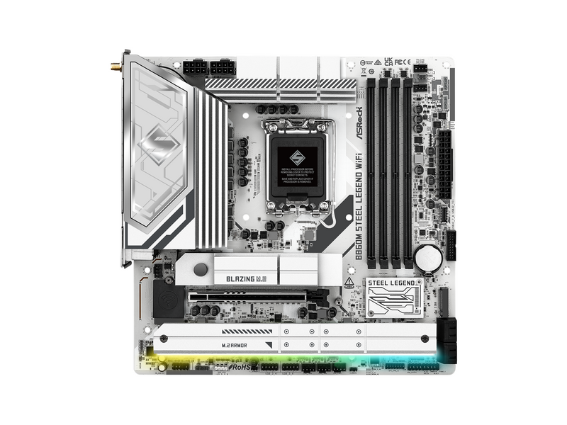ASRock B860M Steel Legend WiFi Mainboard - Intel B860 - Intel LGA1851 - DDR5 RAM - Micro-ATX