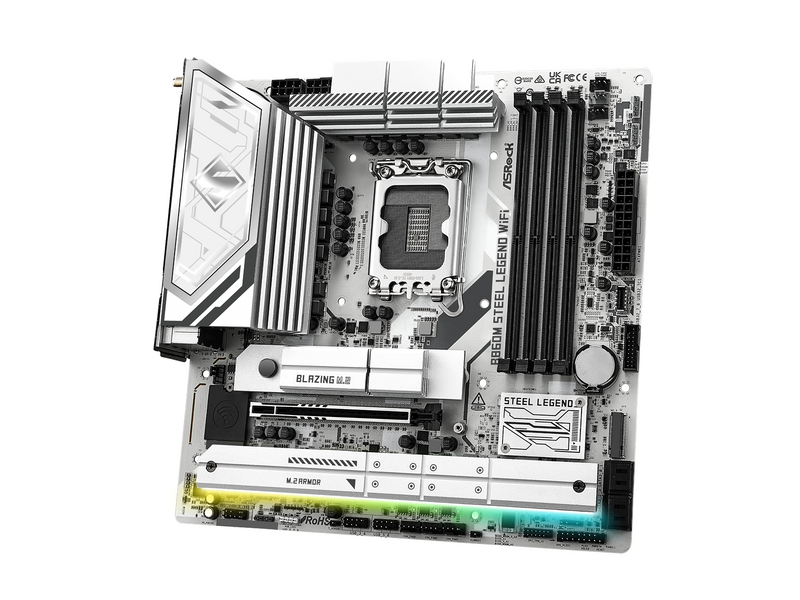 ASRock B860M Steel Legend WiFi Mainboard - Intel B860 - Intel LGA1851 - DDR5 RAM - Micro-ATX
