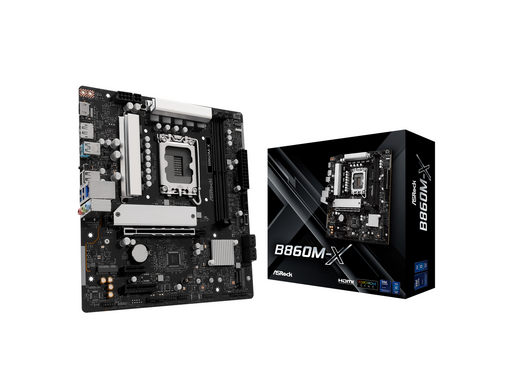 ASRock B860M-X Mainboard - Intel B860 - Intel LGA1851 - DDR5 RAM - Micro-ATX