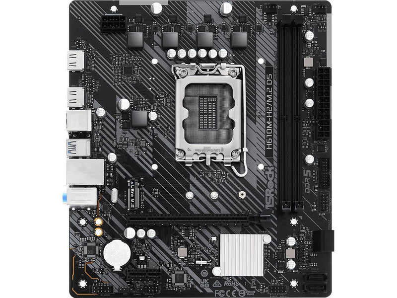 ASRock H610M-H2/M.2 D5 Mainboard - Intel H610 - Intel LGA1700 - DDR5 RAM - Micro-ATX