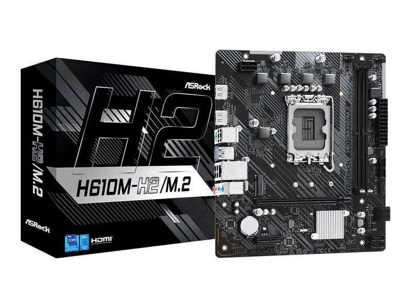 ASRock H610M-H2/M.2 Mainboard - Intel H610 - Intel LGA1700 - DDR4 RAM - Micro-ATX