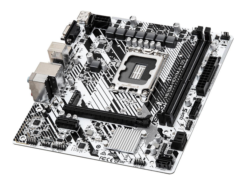 ASRock H610M-HDV/M.2+ D5 Mainboard - Intel H610 - Intel LGA1700 - DDR5 RAM - Micro-ATX