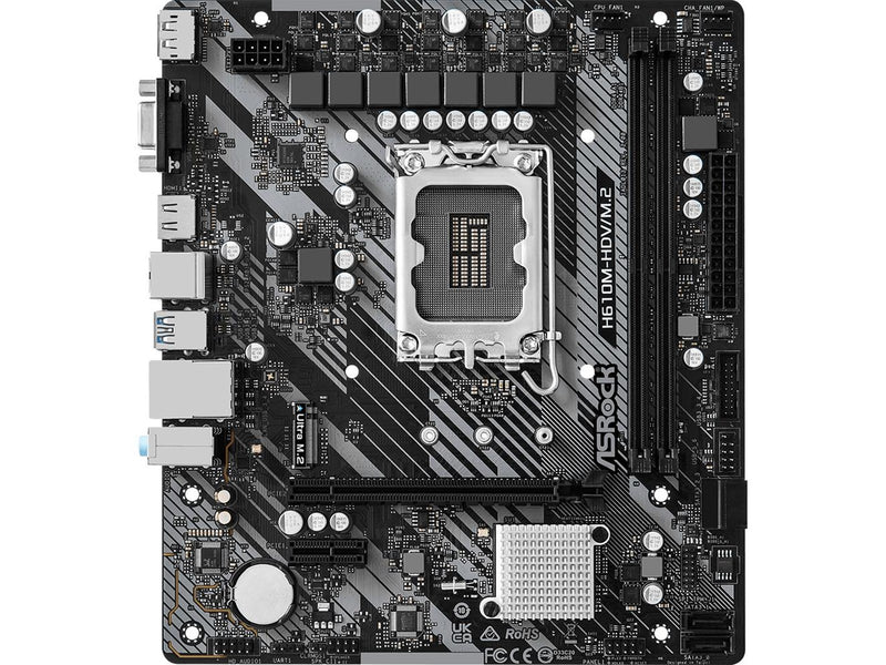 ASRock H610M-HDV/M.2 R2.0 Mainboard - Intel H610 - Intel LGA1700 - DDR4 RAM - Micro-ATX