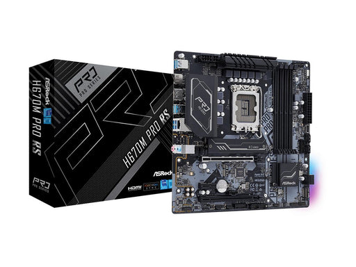 ASRock H670M Pro RS Mainboard - Intel H670 - Intel LGA1700 - DDR4 RAM - Micro-ATX