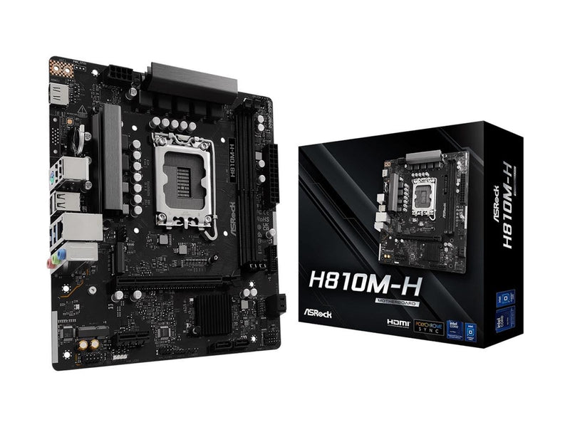 ASRock H810M-H Mainboard - Intel H810 - Intel LGA1851 - DDR5 RAM - Micro-ATX