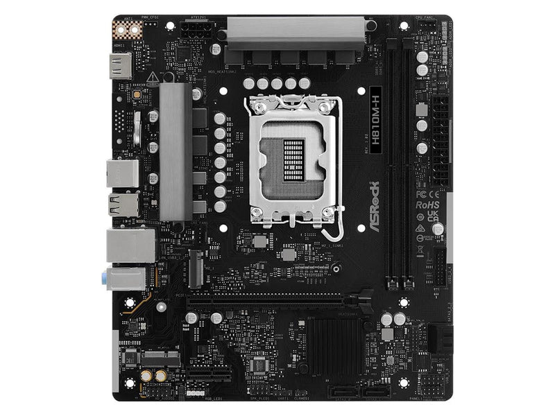 ASRock H810M-H Mainboard - Intel H810 - Intel LGA1851 - DDR5 RAM - Micro-ATX