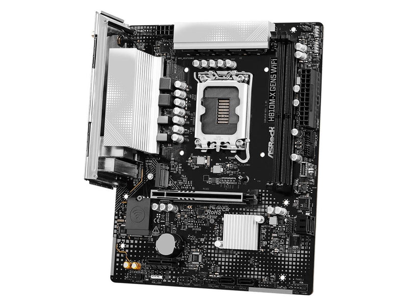 ASRock H810M-X Gen5 WiFi Mainboard - Intel H810 - Intel LGA1851 - DDR5 RAM - Micro-ATX