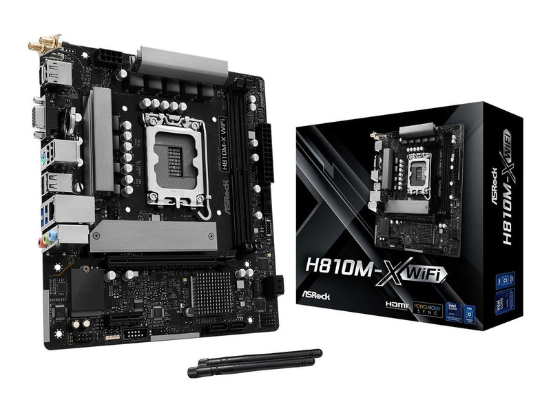 ASRock H810M-X WIFI Mainboard - Intel H810 - Intel LGA1851 - DDR5 RAM - Micro-ATX