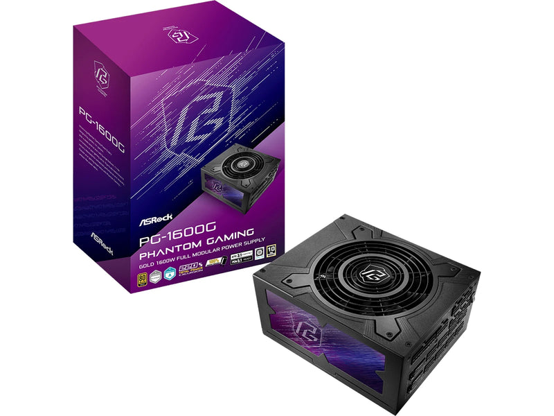 ASRock PG-1600G Netzteile - 1600 Watt - 135 mm - ATX 3.1 - 80 Plus Gold zertifiziert