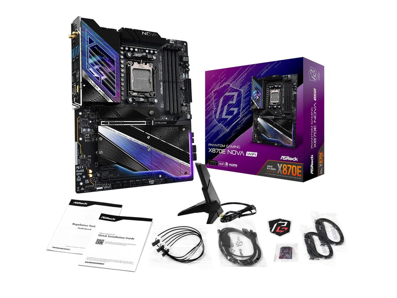 ASRock X870E NOVA WIFI Mainboard - AMD X870E - AMD AM5 - DDR5 RAM - ATX