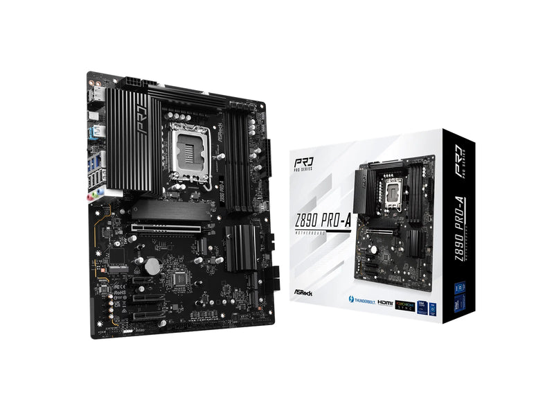 ASRock Z890 PRO-A Mainboard - Intel Z890 - Intel LGA1851 - DDR5 RAM - ATX