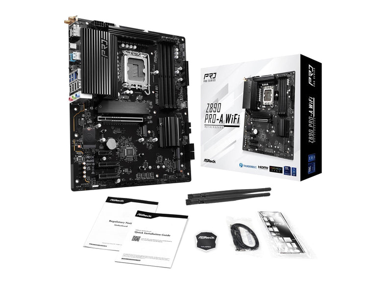 ASRock Z890 PRO-A WIFI Mainboard - Intel Z890 - Intel LGA1851 - DDR5 RAM - ATX