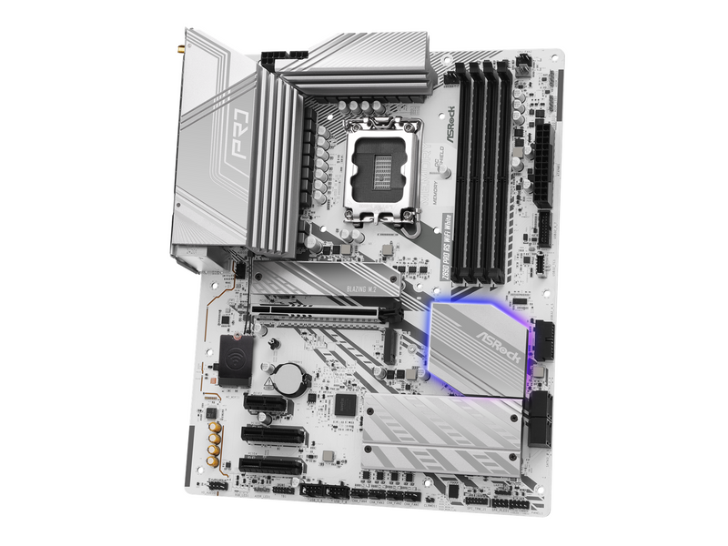 ASRock Z890 PRO RS WIFI WHITE Mainboard - Intel Z890 - Intel LGA1851 - DDR5 RAM - ATX
