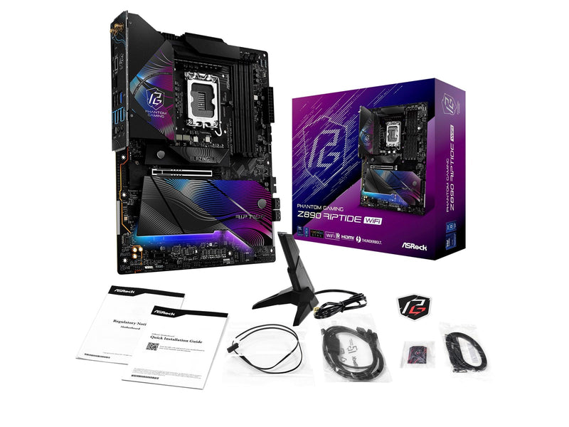 ASRock Z890 RIPTIDE WIFI Mainboard - Intel Z890 - Intel LGA1851 - DDR5 RAM - ATX