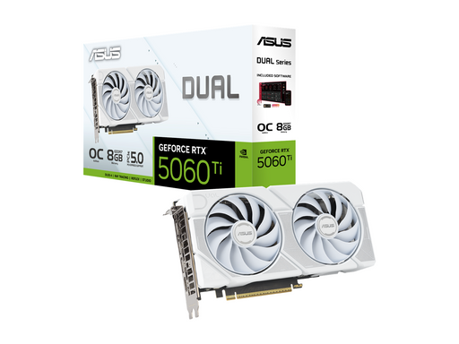 ASUS GeForce RTX 5060 Ti DUAL OC White - 8GB GDDR7 RAM - Grafikkarte