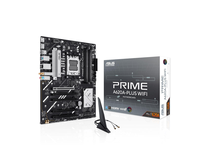 ASUS PRIME A620A-PLUS WIFI Mainboard - AMD A620A - AMD AM5 - DDR5 RAM - ATX