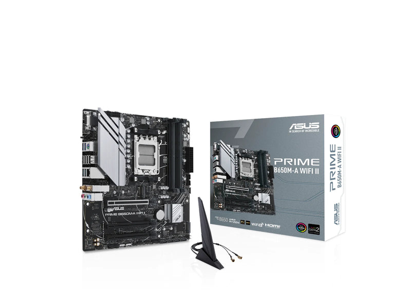 ASUS PRIME B650M-A WIFI II Mainboard - AMD B650 - AMD AM5 - DDR5 RAM - Micro-ATX