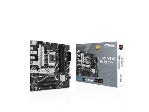 ASUS PRIME B760M-A D4-CSM Mainboard - Intel B760 - Intel LGA1700 - DDR4 RAM - Micro-ATX