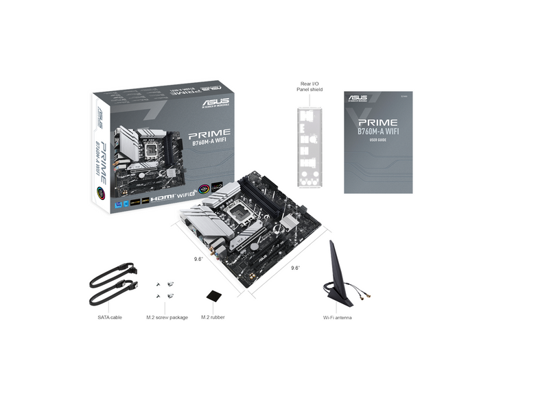 ASUS PRIME B760M-A WIFI (V2) Mainboard - Intel B760 - Intel LGA1700 - DDR5 RAM - Micro-ATX